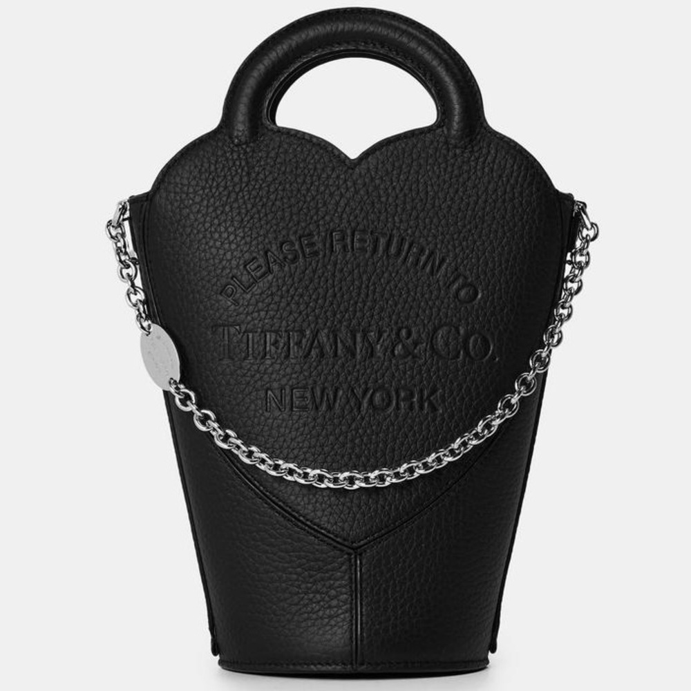 Tiffany & Co. Black Mini bucket Crossbody Bag with Silver Chain